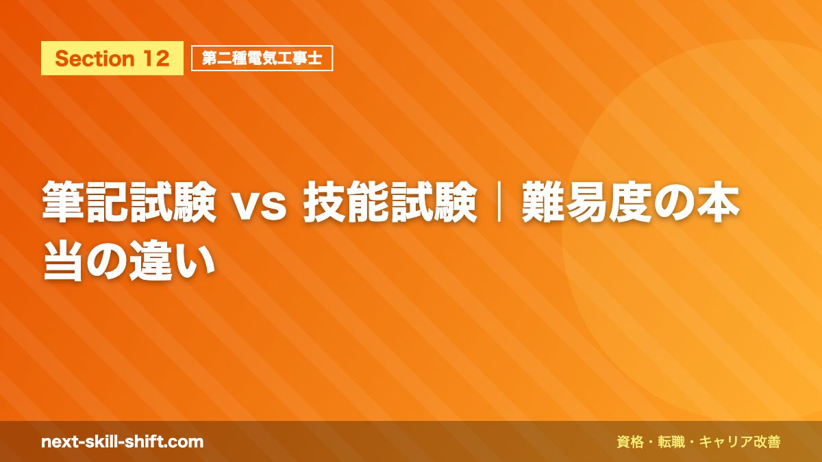 筆記試験 vs 技能試験｜難易度の本当の違い