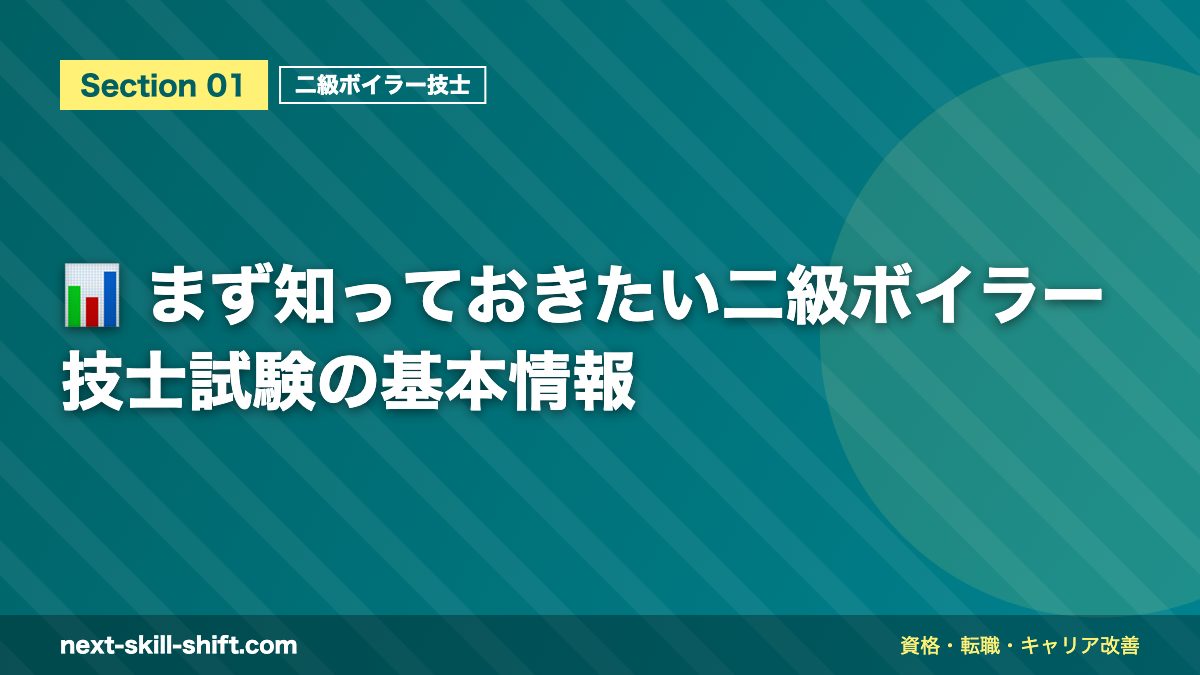 📊 まず知っておきたい二級ボイラー技士試験の基本情報