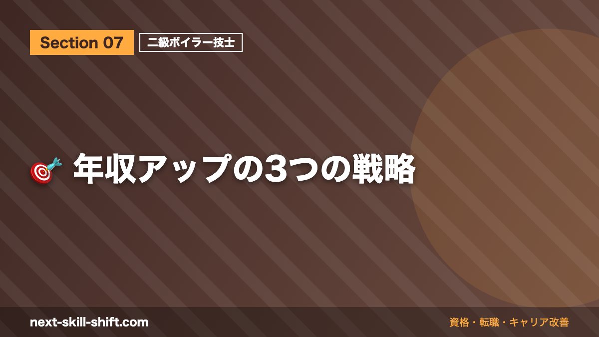 🎯 年収アップの3つの戦略