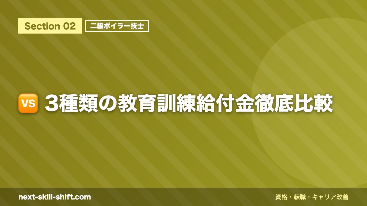 🆚 3種類の教育訓練給付金徹底比較