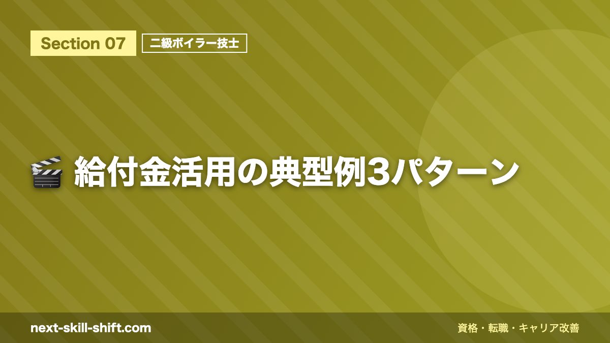 🎬 給付金活用の典型例3パターン