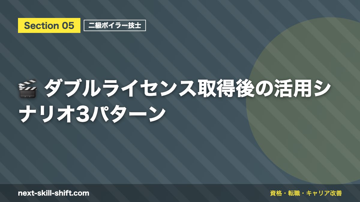 🎬 ダブルライセンス取得後の活用シナリオ3パターン