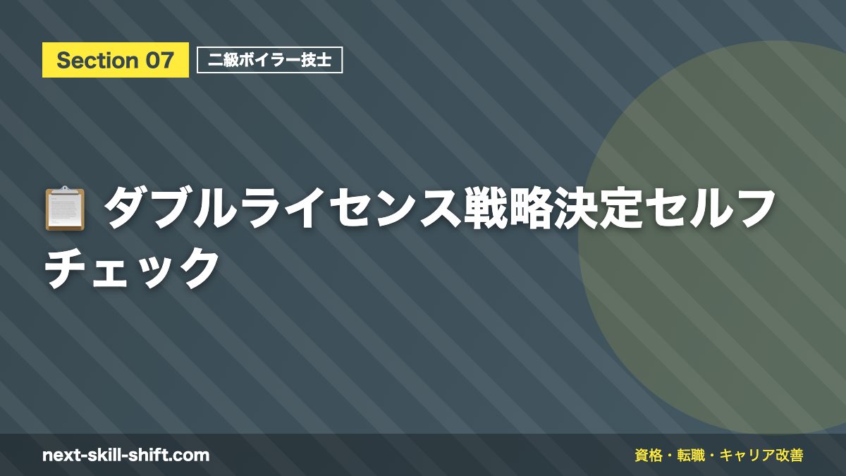 📋 ダブルライセンス戦略決定セルフチェック