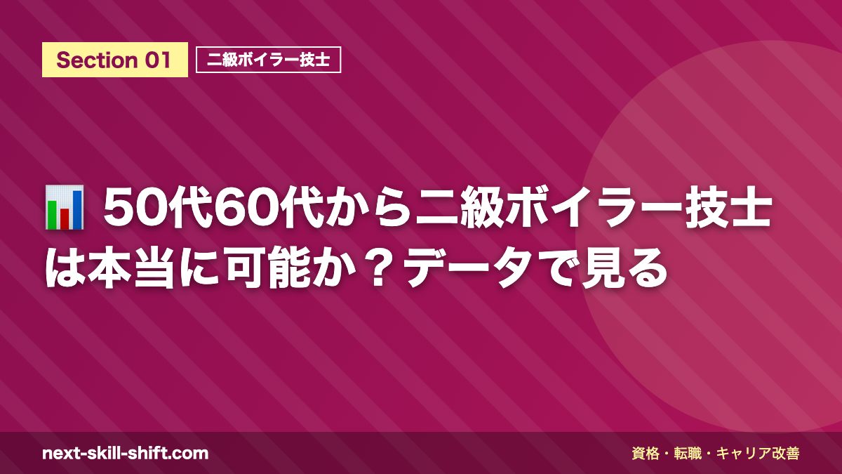 📊 50代60代から二級ボイラー技士は本当に可能か?データで見る