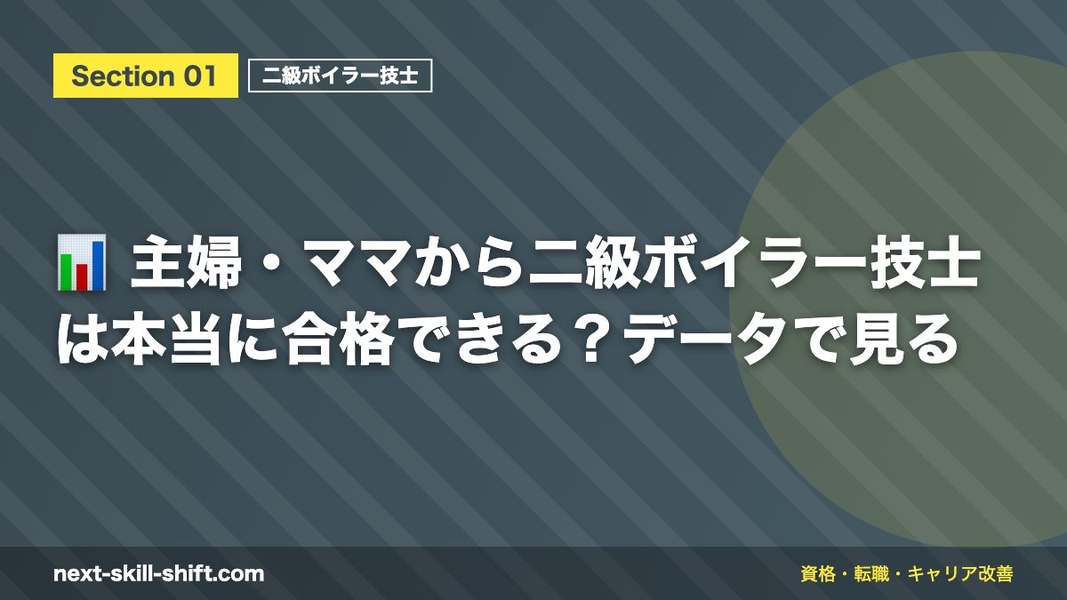 📊 主婦・ママから二級ボイラー技士は本当に合格できる？データで見る