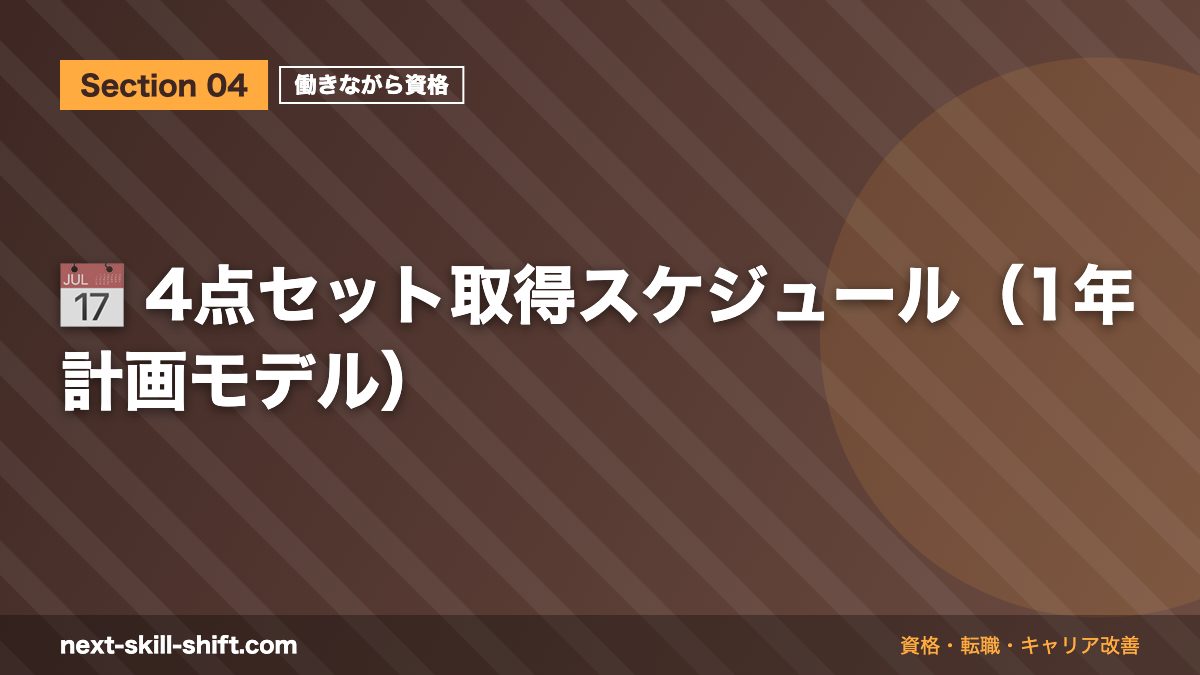 📅 4点セット取得スケジュール(1年計画モデル)