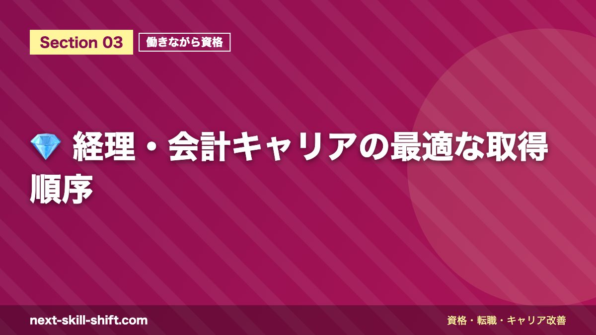 💎 経理・会計キャリアの最適な取得順序