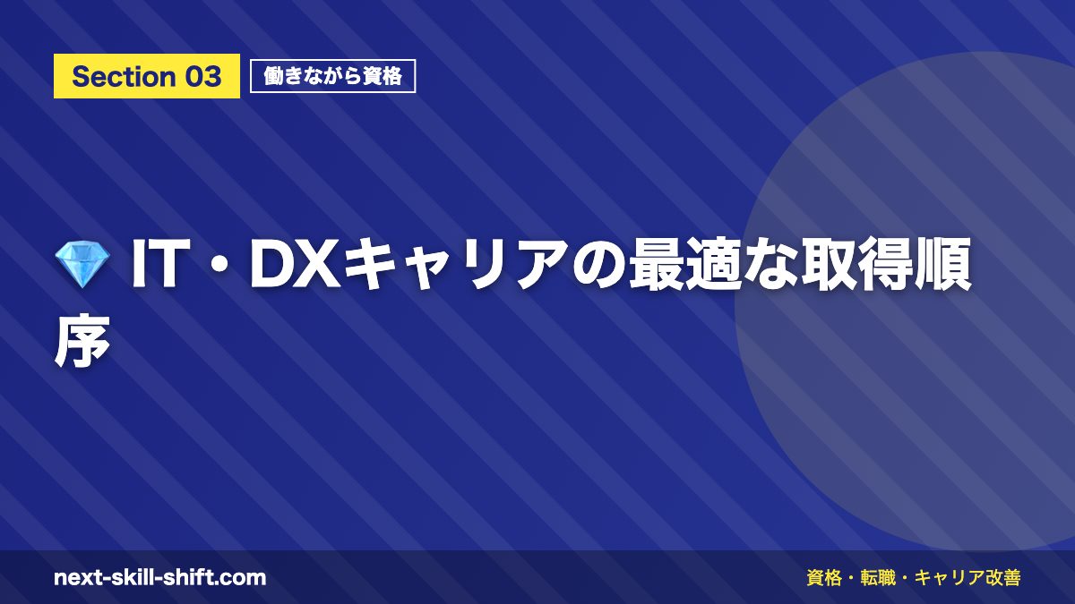 💎 IT・DXキャリアの最適な取得順序