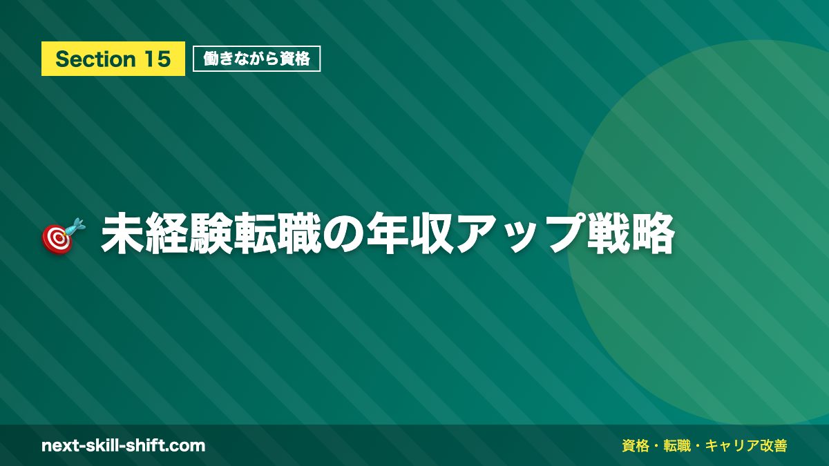 🎯 未経験転職の年収アップ戦略