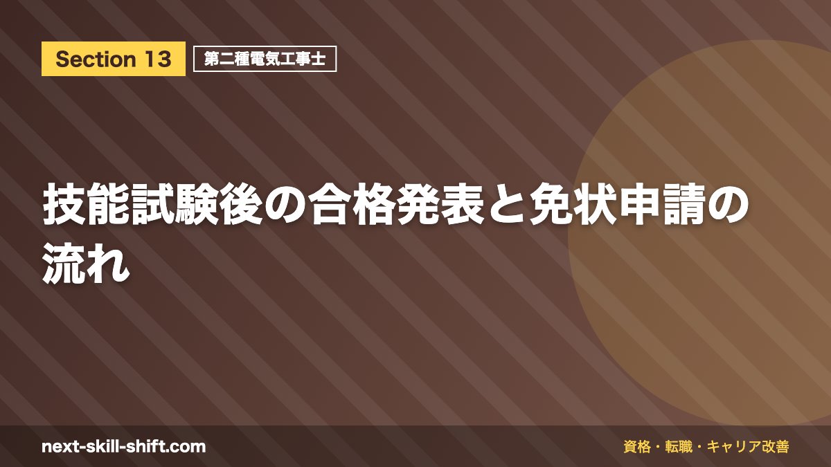 技能試験後の合格発表と免状申請の流れ