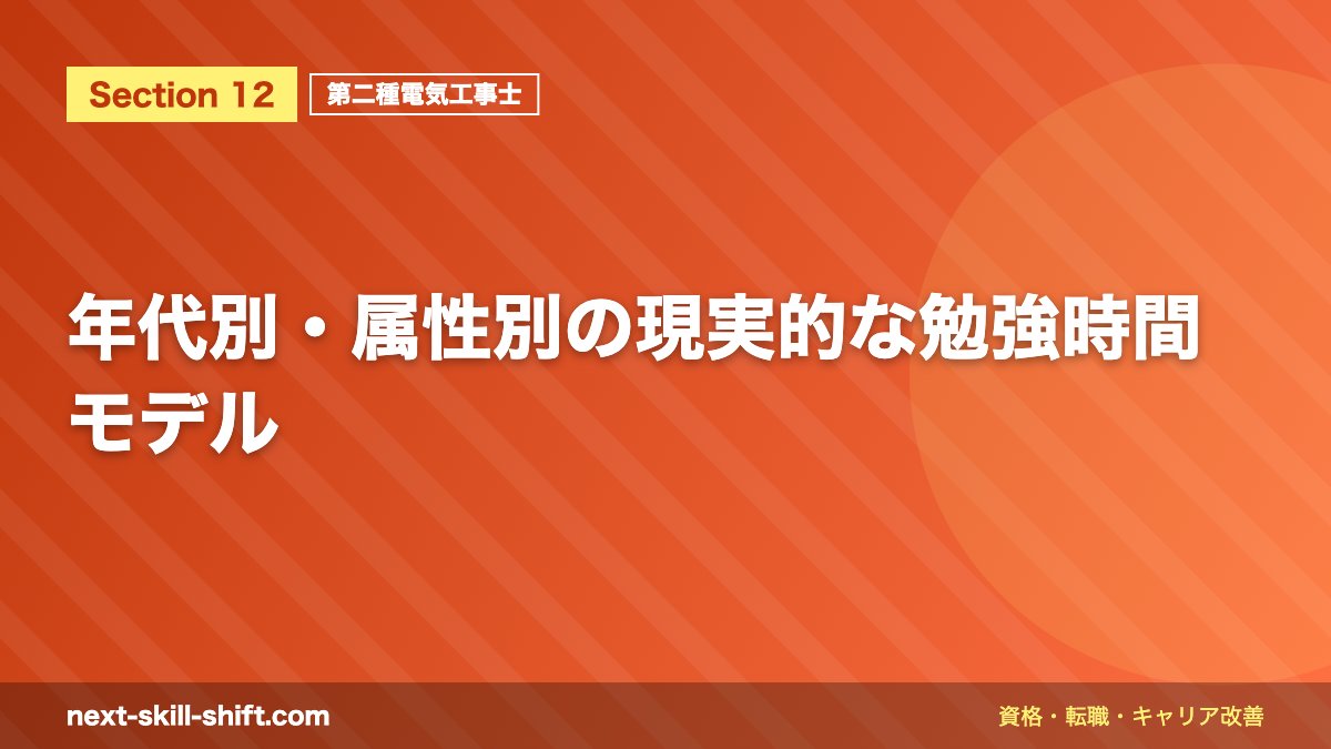 年代別・属性別の現実的な勉強時間モデル