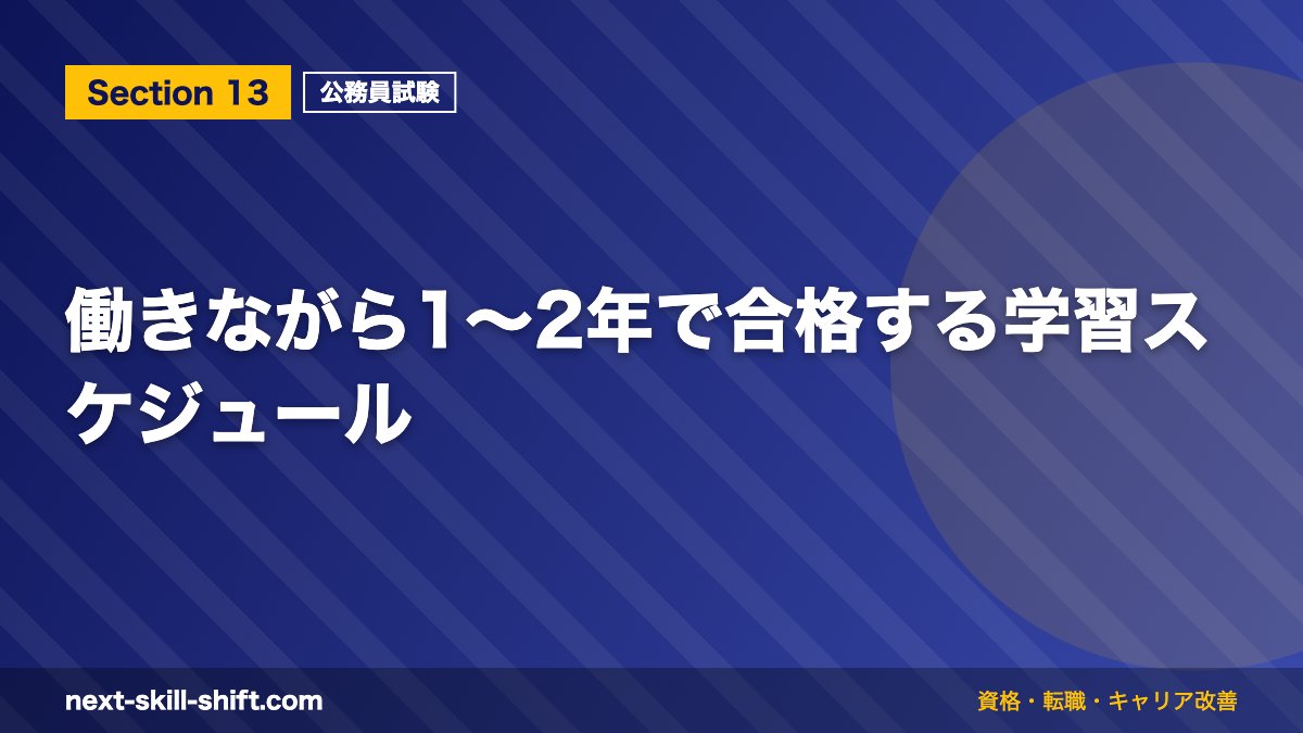 働きながら1〜2年で合格する学習スケジュール