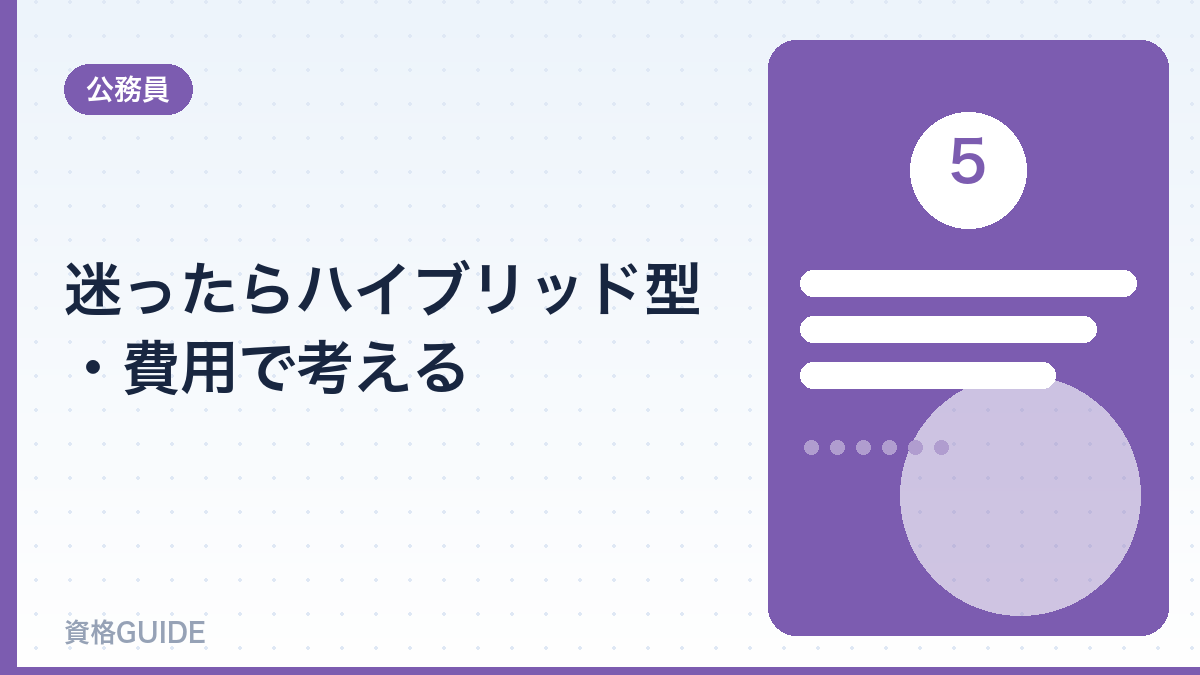 迷ったらハイブリッド型・費用で考える