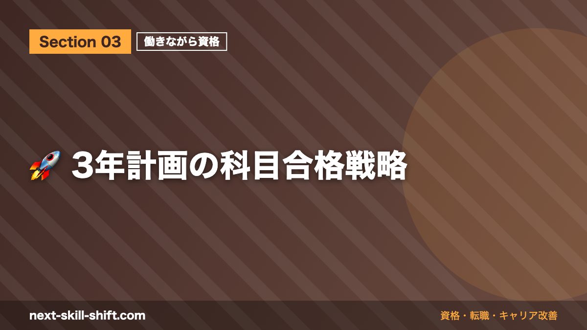 🚀 3年計画の科目合格戦略