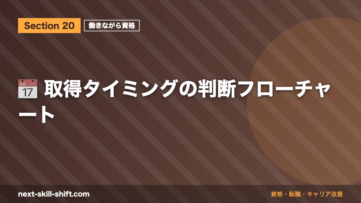 📅 取得タイミングの判断フローチャート