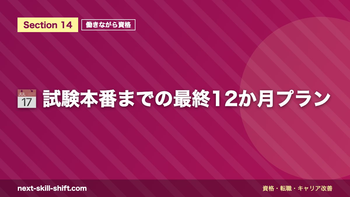 📅 試験本番までの最終12か月プラン