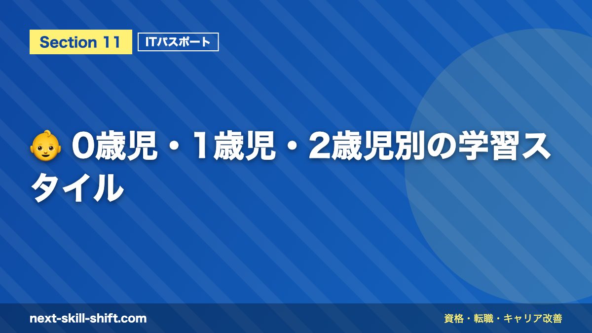 👶 0歳児・1歳児・2歳児別の学習スタイル