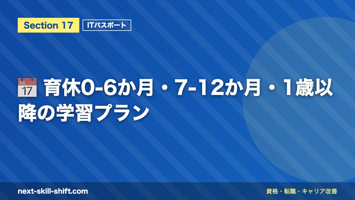 📅 育休0-6か月・7-12か月・1歳以降の学習プラン