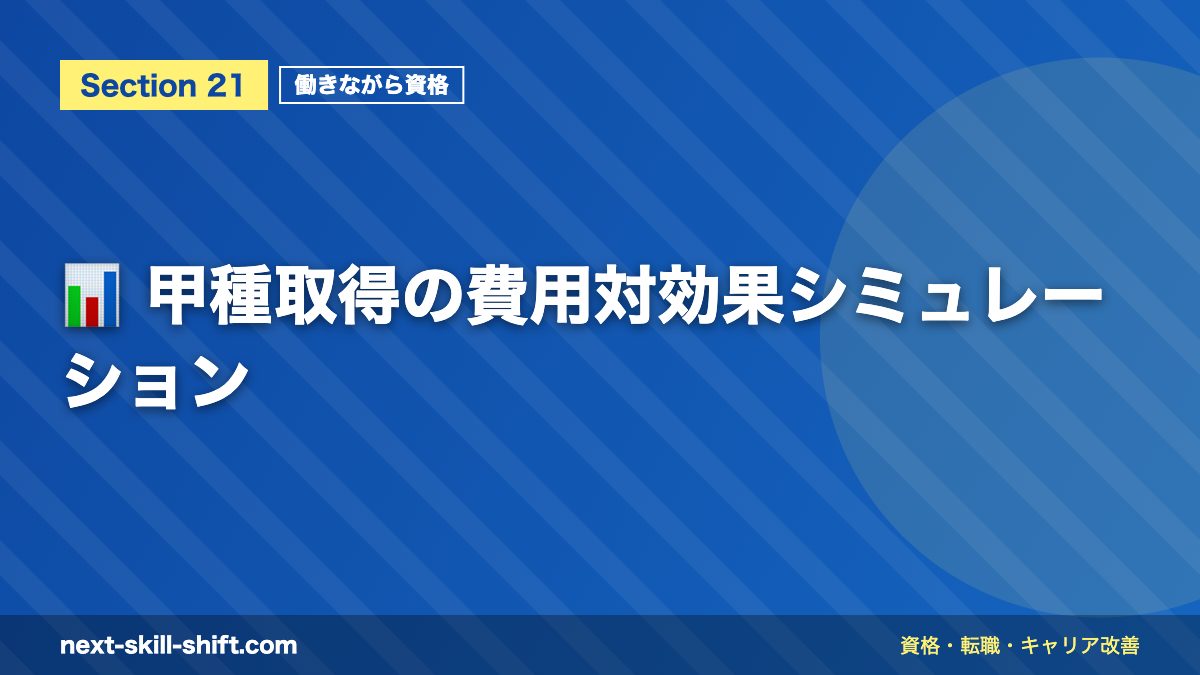 📊 甲種取得の費用対効果シミュレーション