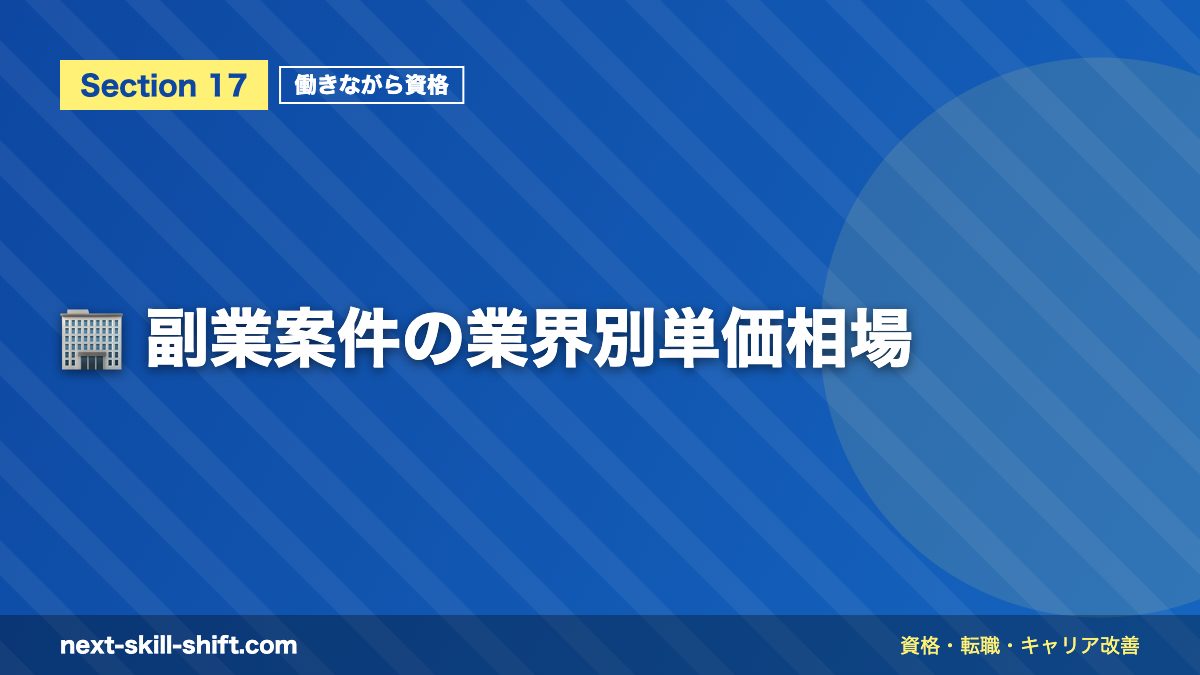 🏢 副業案件の業界別単価相場