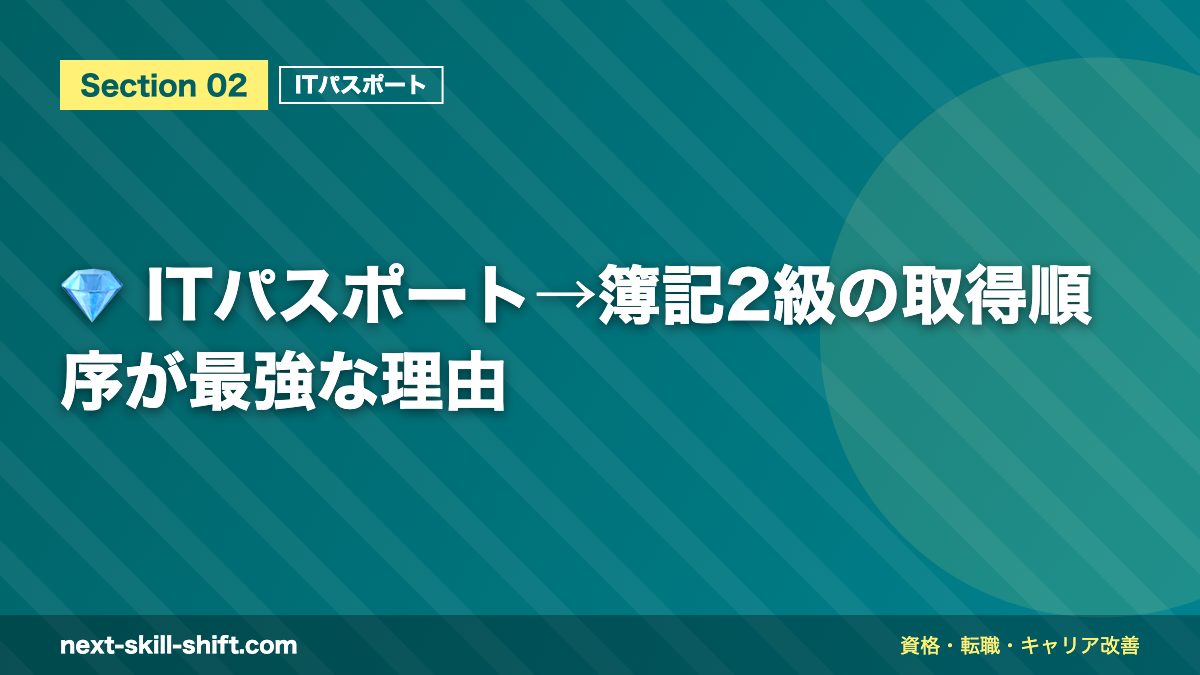 💎 ITパスポート→簿記2級の取得順序が最強な理由