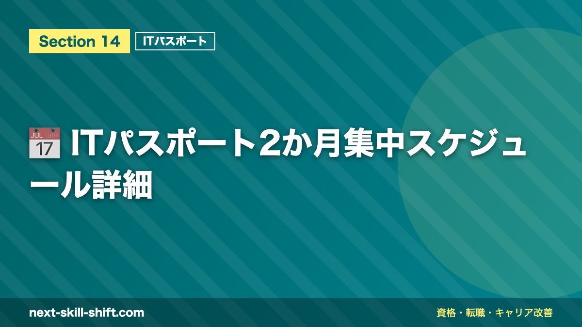 📅 ITパスポート2か月集中スケジュール詳細