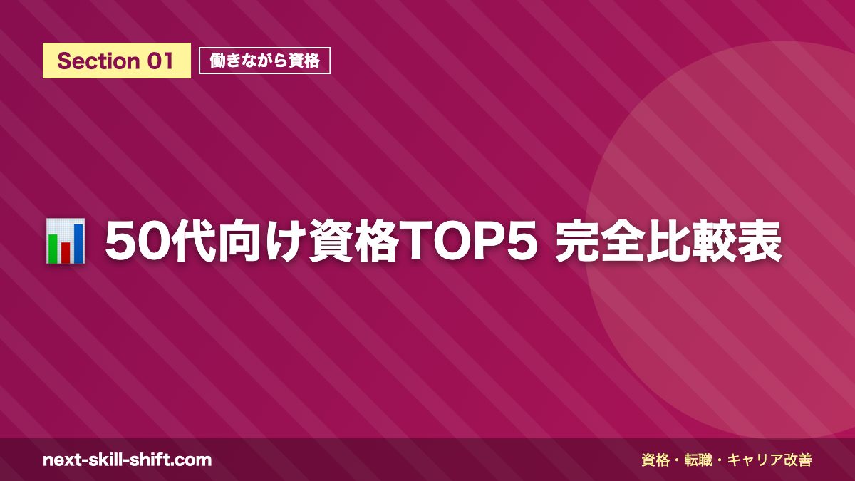 📊 50代向け資格TOP5 完全比較表