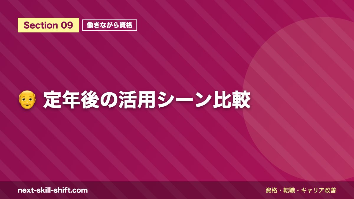 👴 定年後の活用シーン比較