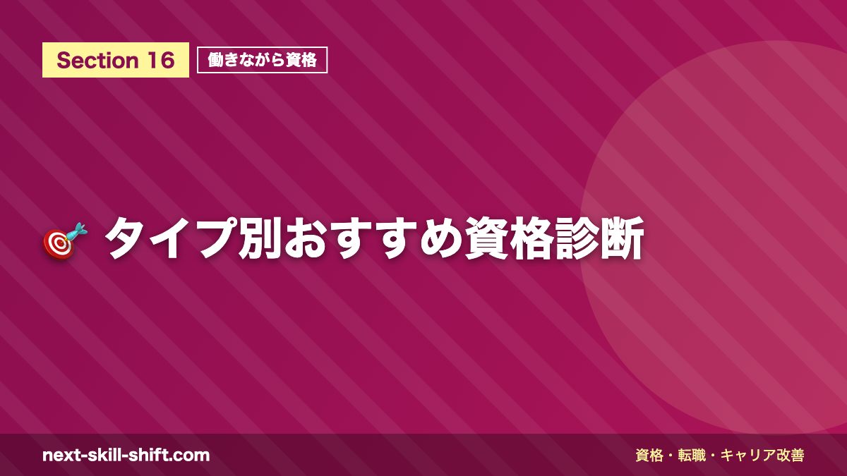 🎯 タイプ別おすすめ資格診断