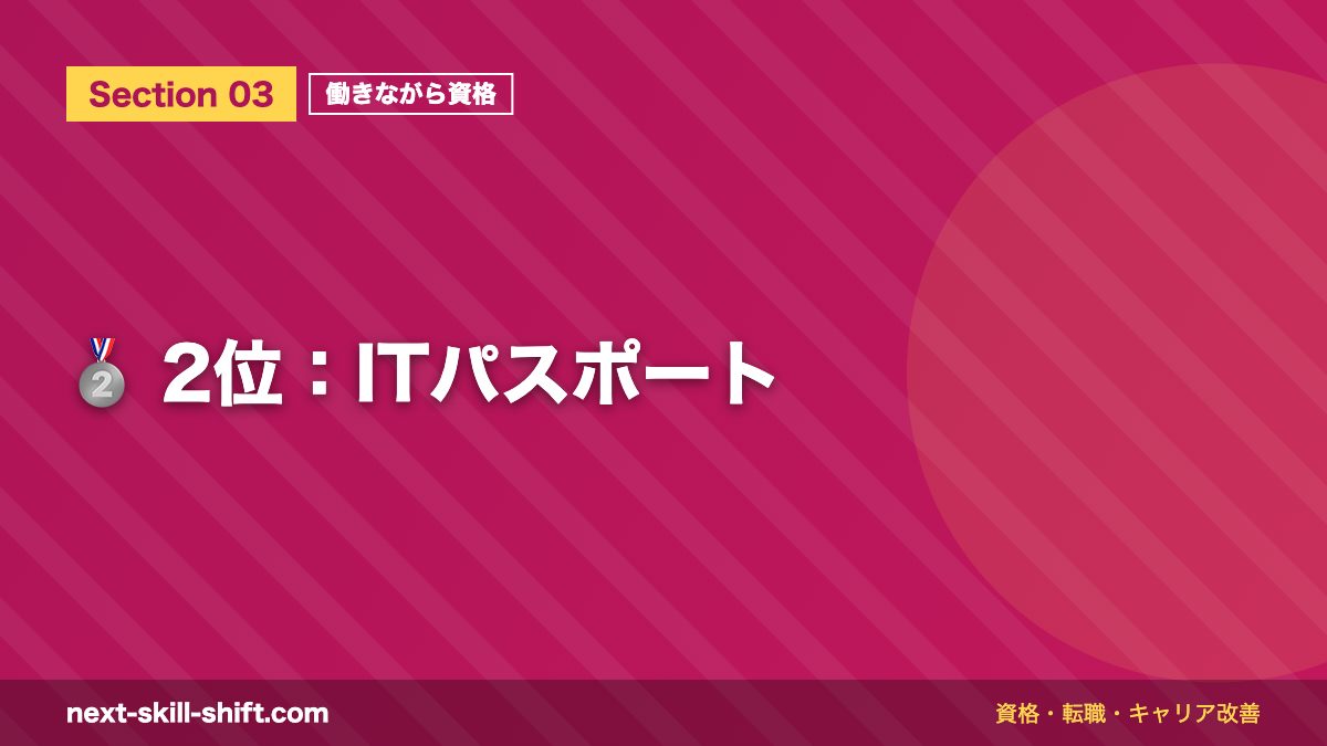 🥈 2位:ITパスポート