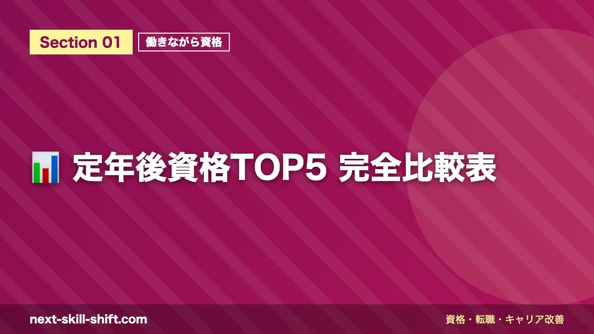 📊 定年後資格TOP5 完全比較表