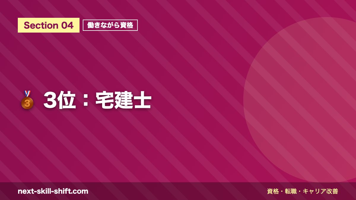 🥉 3位:宅建士