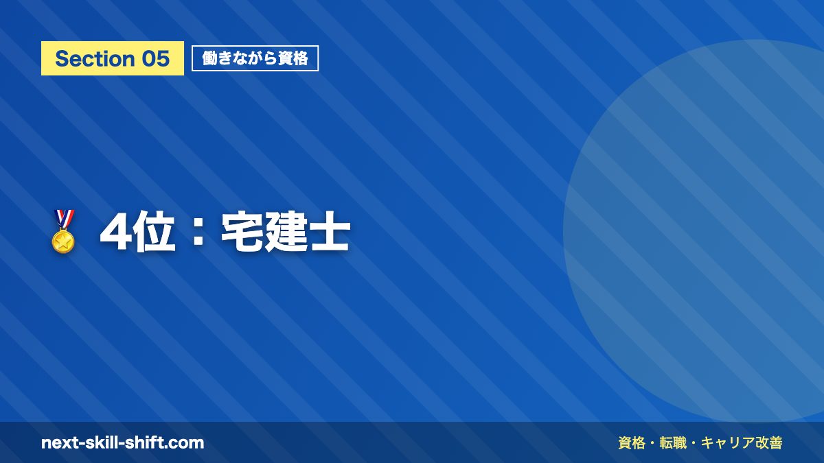 🏅 4位:宅建士