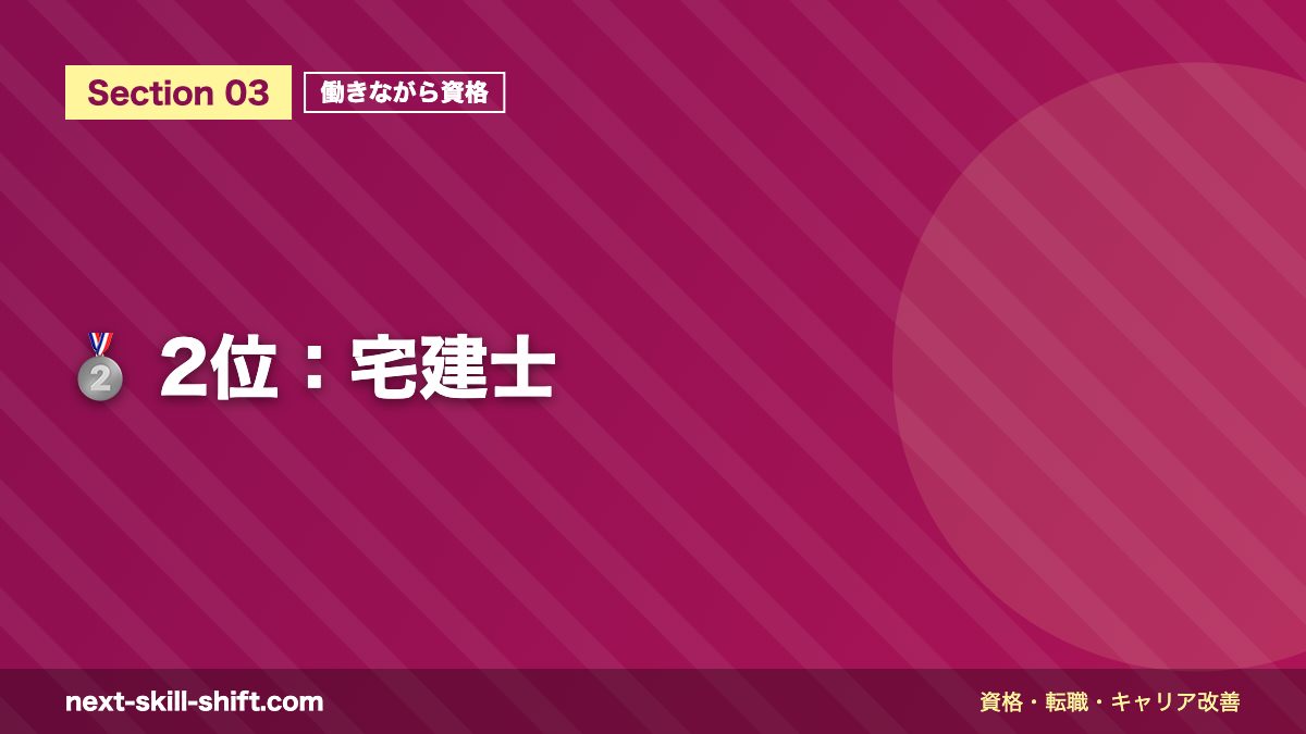 🥈 2位:宅建士