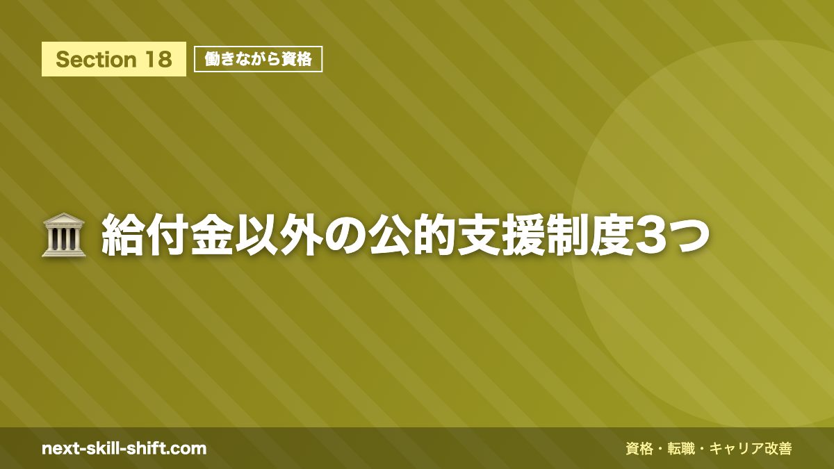 🏛️ 給付金以外の公的支援制度3つ