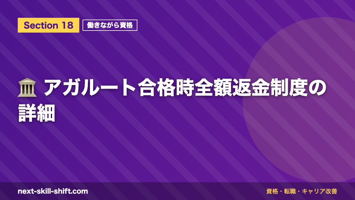 🏛️ アガルート合格時全額返金制度の詳細