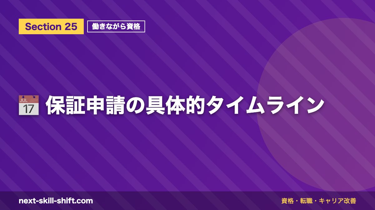 📅 保証申請の具体的タイムライン
