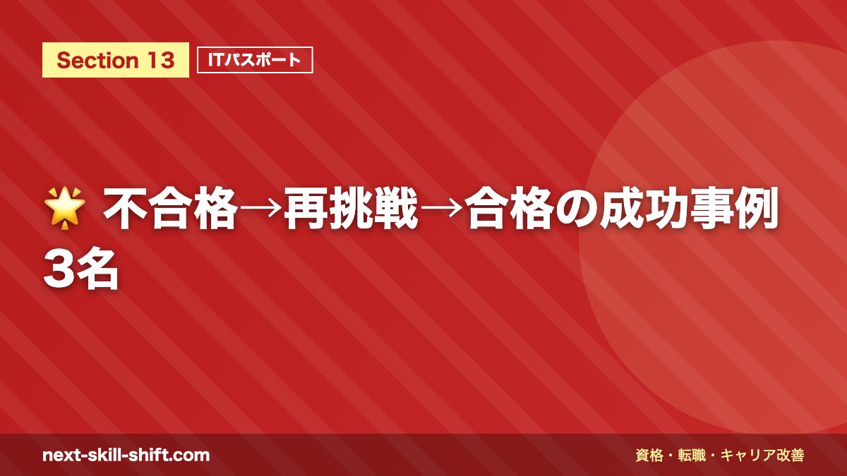 🌟 不合格→再挑戦→合格の成功事例3名