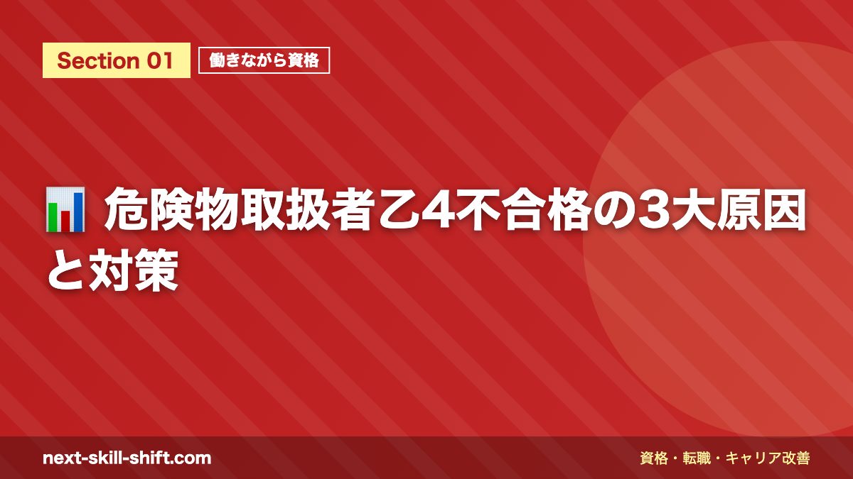 📊 危険物取扱者乙4不合格の3大原因と対策