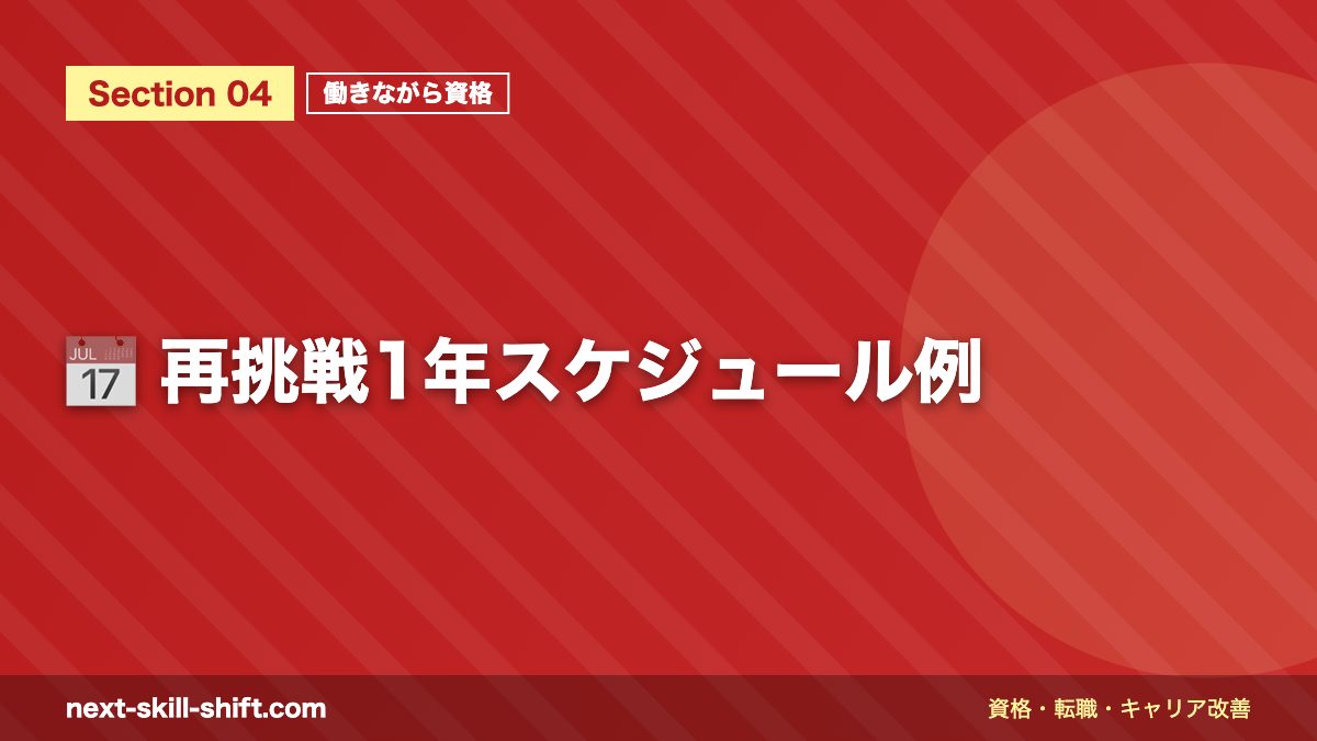📅 再挑戦1年スケジュール例