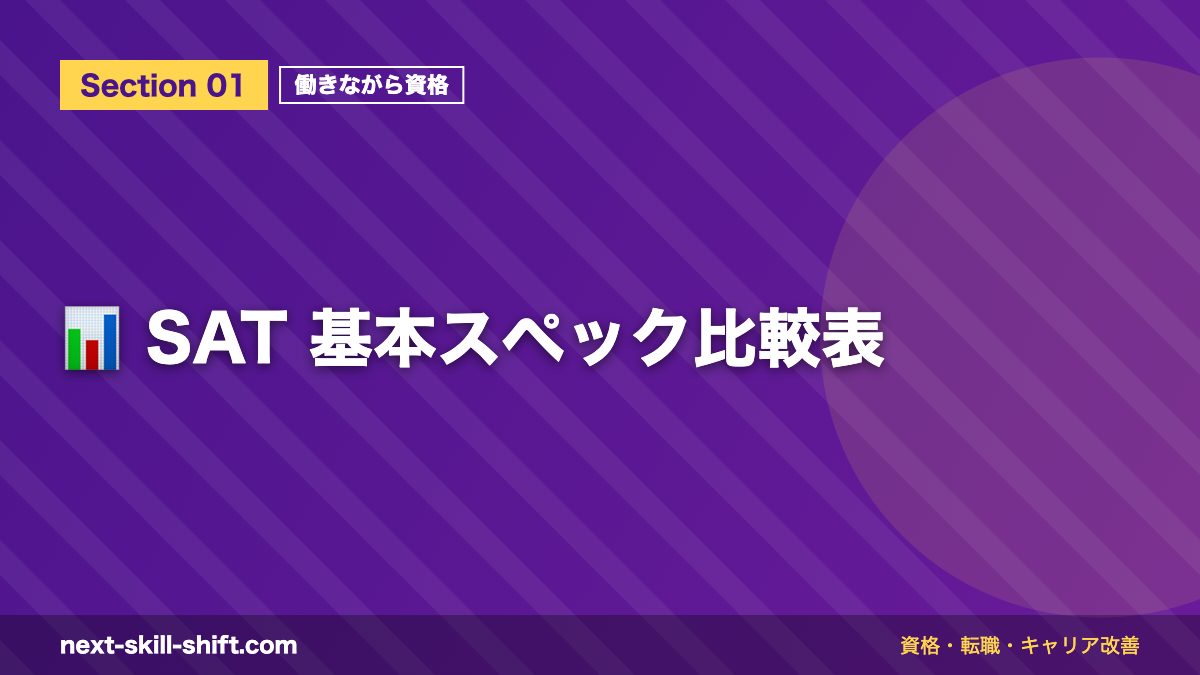 📊 SAT 基本スペック比較表