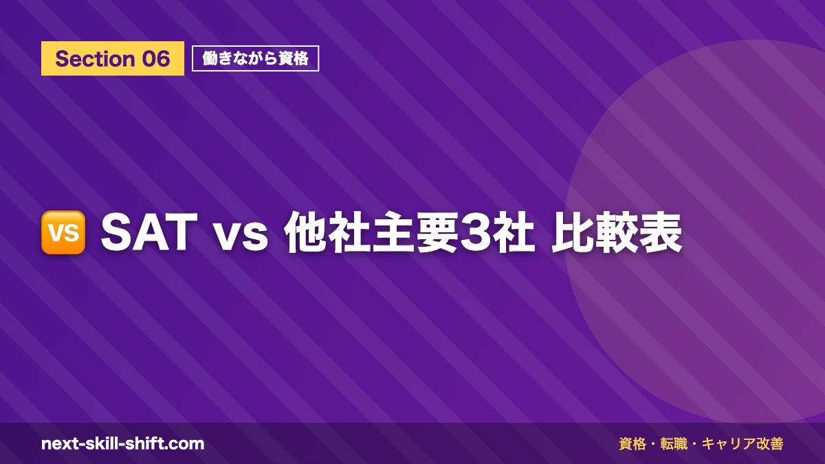 🆚 SAT vs 他社主要3社 比較表
