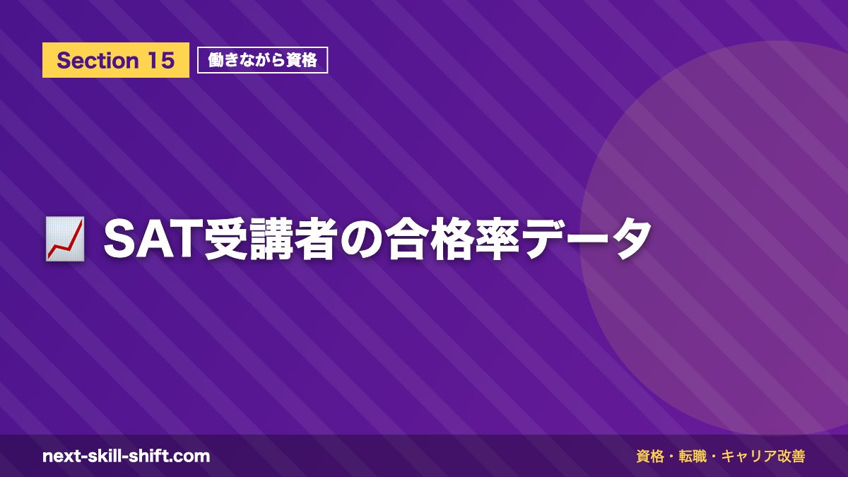 📈 SAT受講者の合格率データ