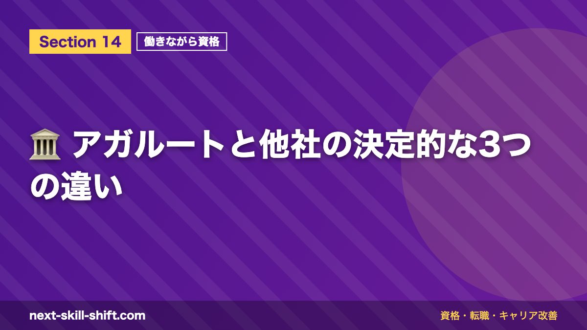 🏛️ アガルートと他社の決定的な3つの違い