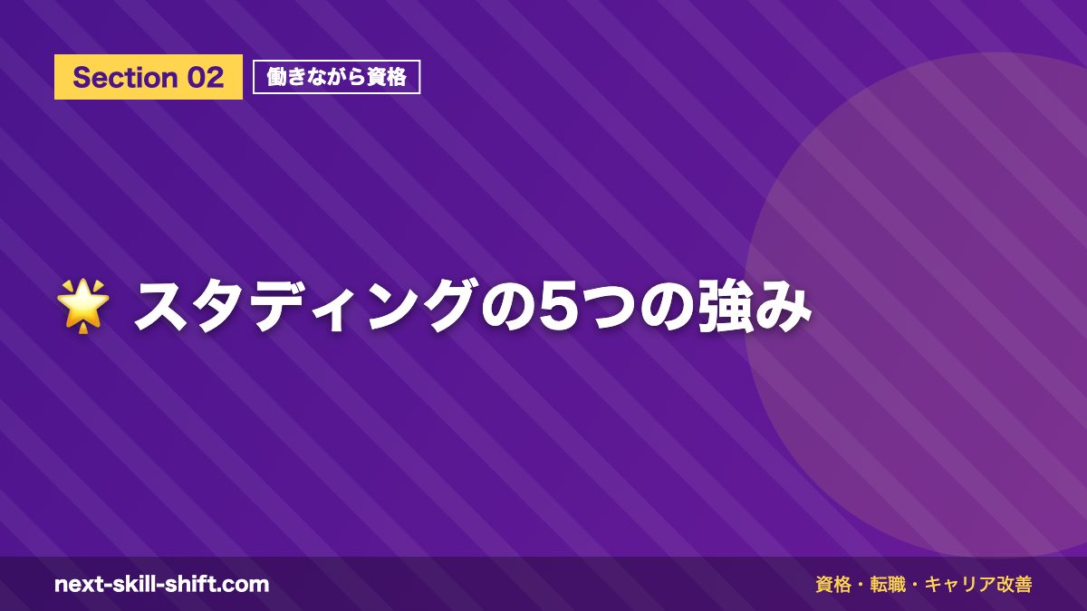 🌟 スタディングの5つの強み