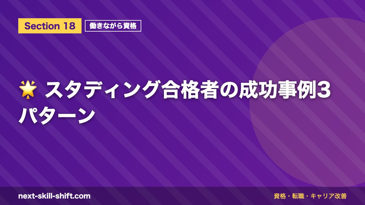 🌟 スタディング合格者の成功事例3パターン