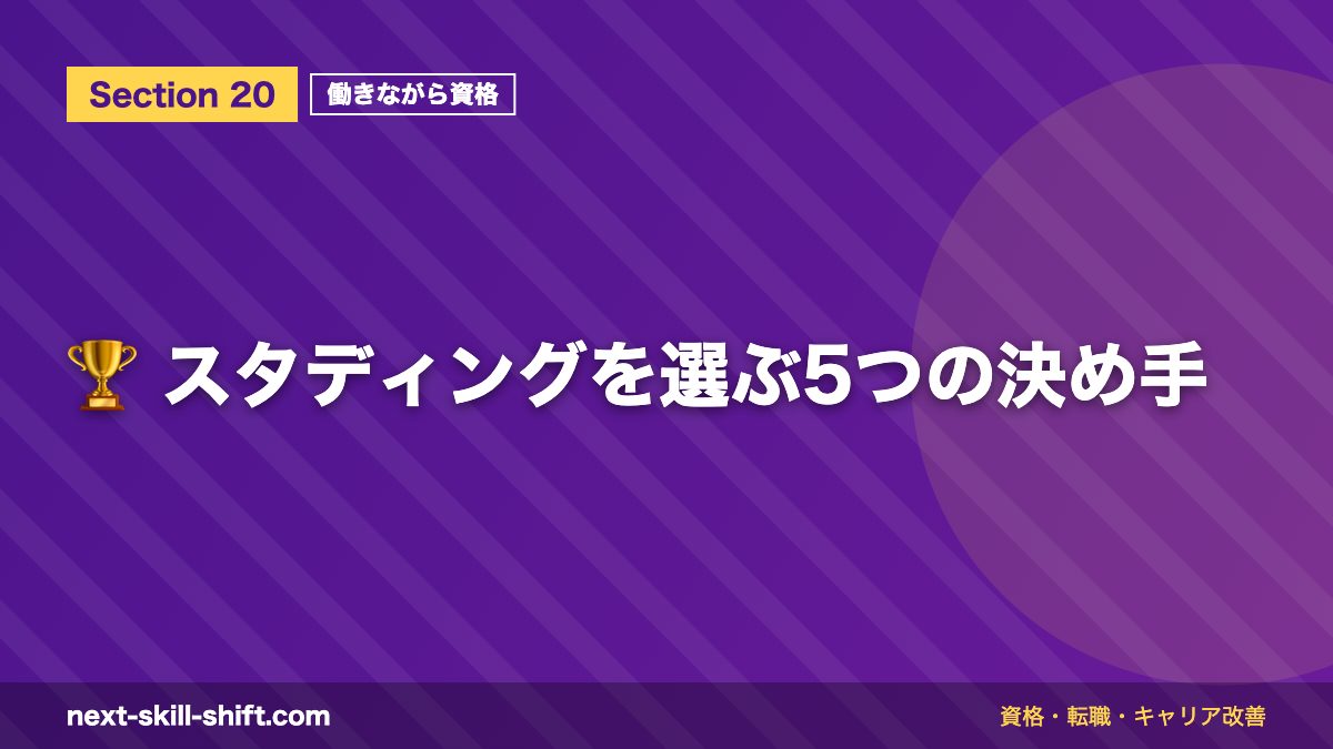 🏆 スタディングを選ぶ5つの決め手