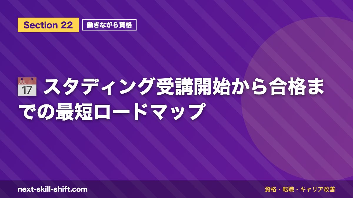 📅 スタディング受講開始から合格までの最短ロードマップ