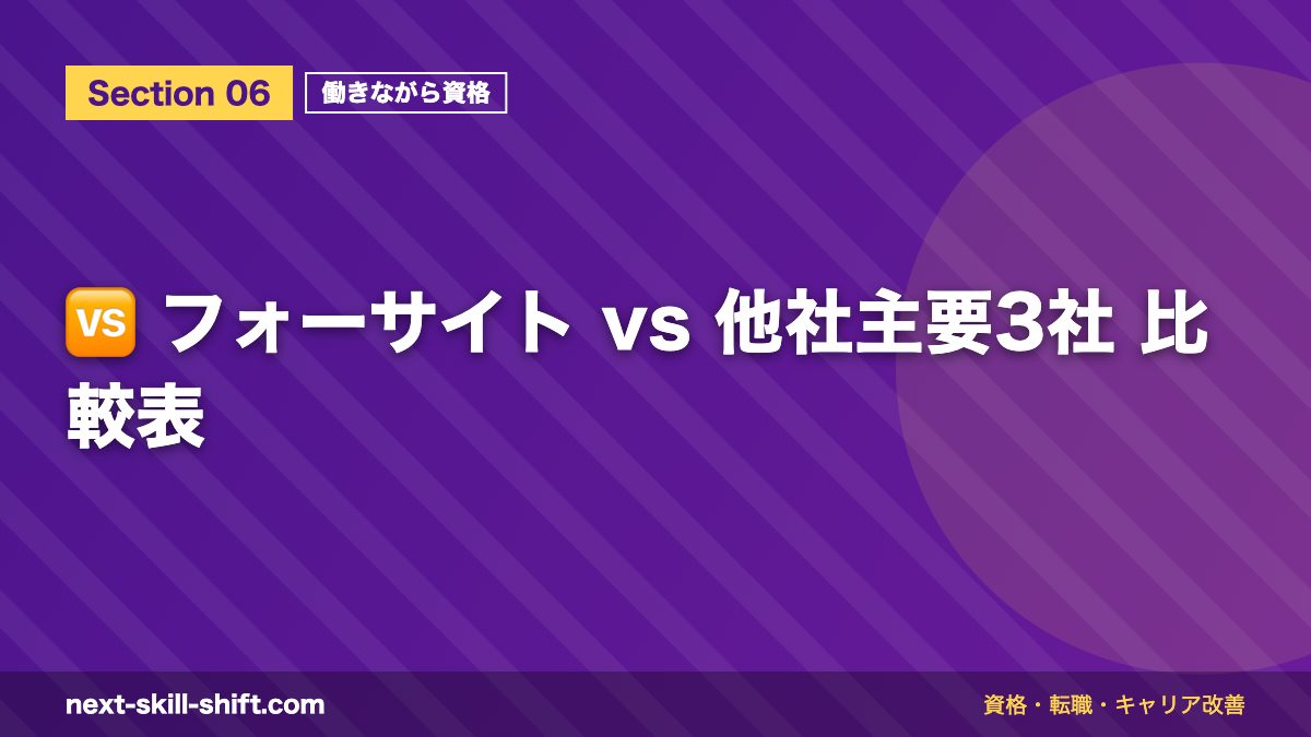 🆚 フォーサイト vs 他社主要3社 比較表