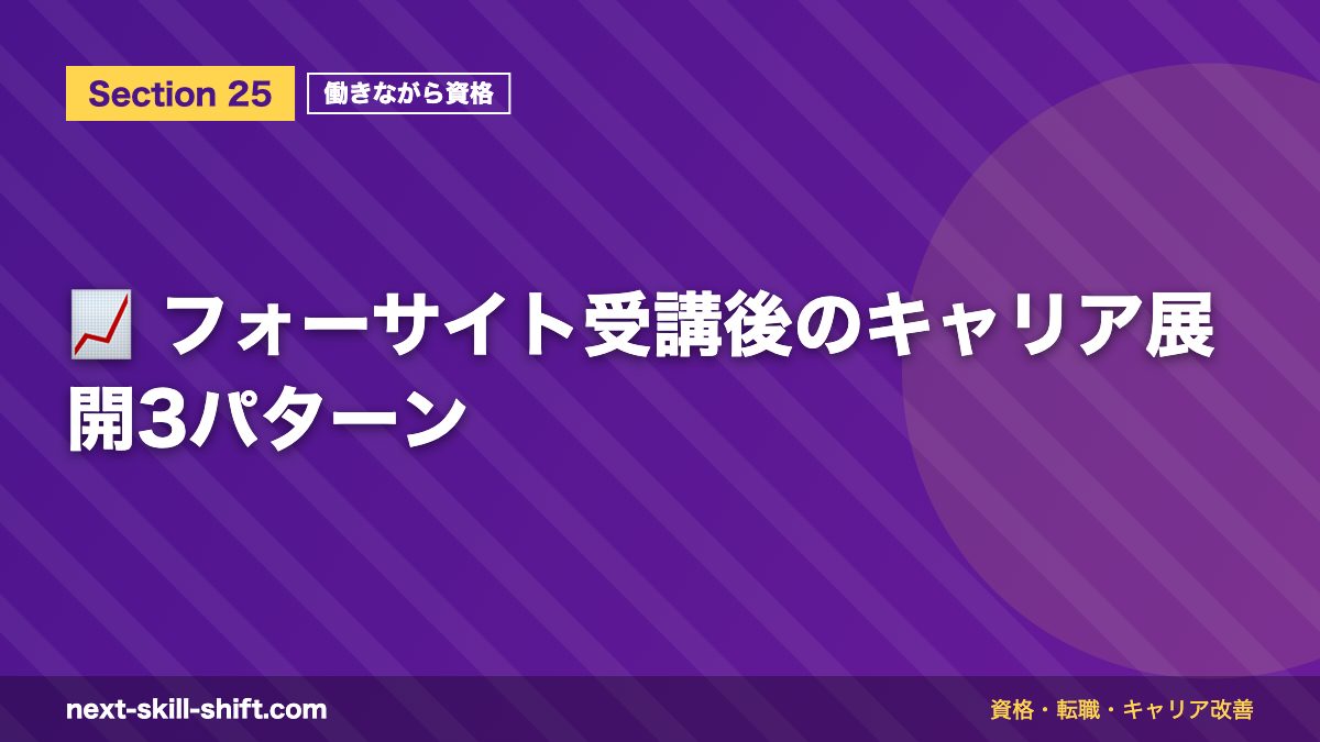 📈 フォーサイト受講後のキャリア展開3パターン